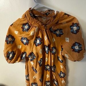 Sonoma Ruffled Orange Floral Top